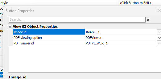 View Action Configuration Dialog